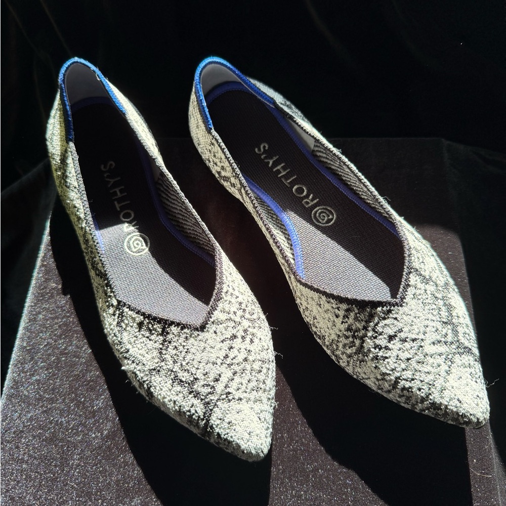 Rothy's Black and White Patterned Flats